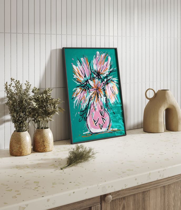 ScuzziMia Art - Pink Vase Fine Art Print