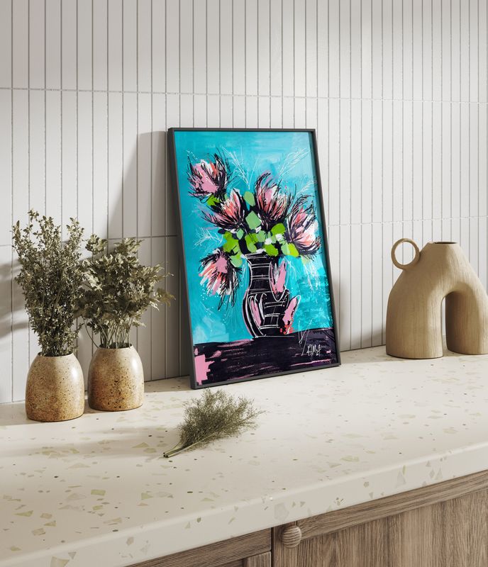 ScuzziMia Art - Black Vase Fine Art Print