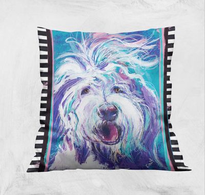 ScuzziMia Art - Scuzzi with Stripes Cushion