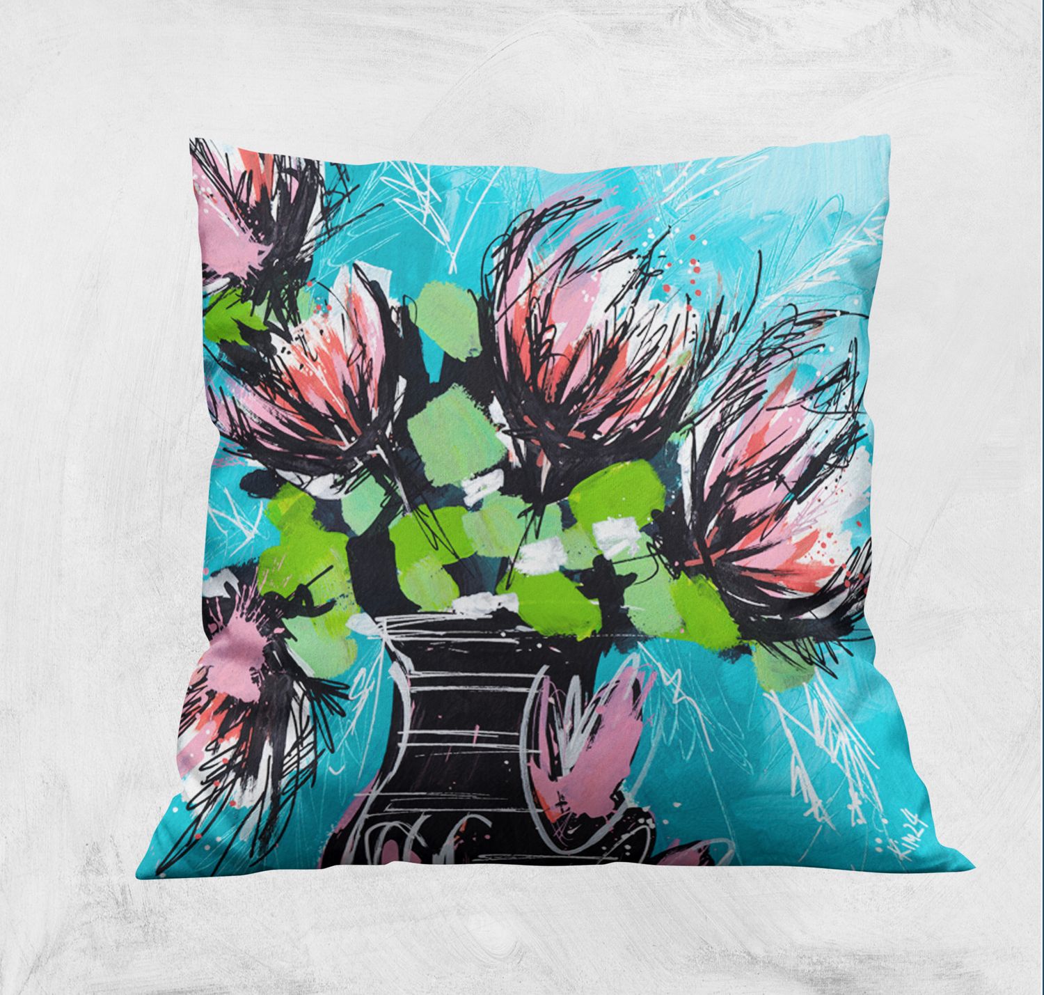 ScuzziMia Art - Black Vase Cushion
