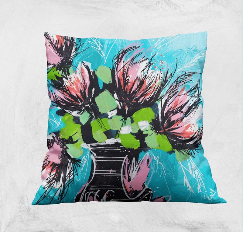 ScuzziMia Art - Black Vase Cushion