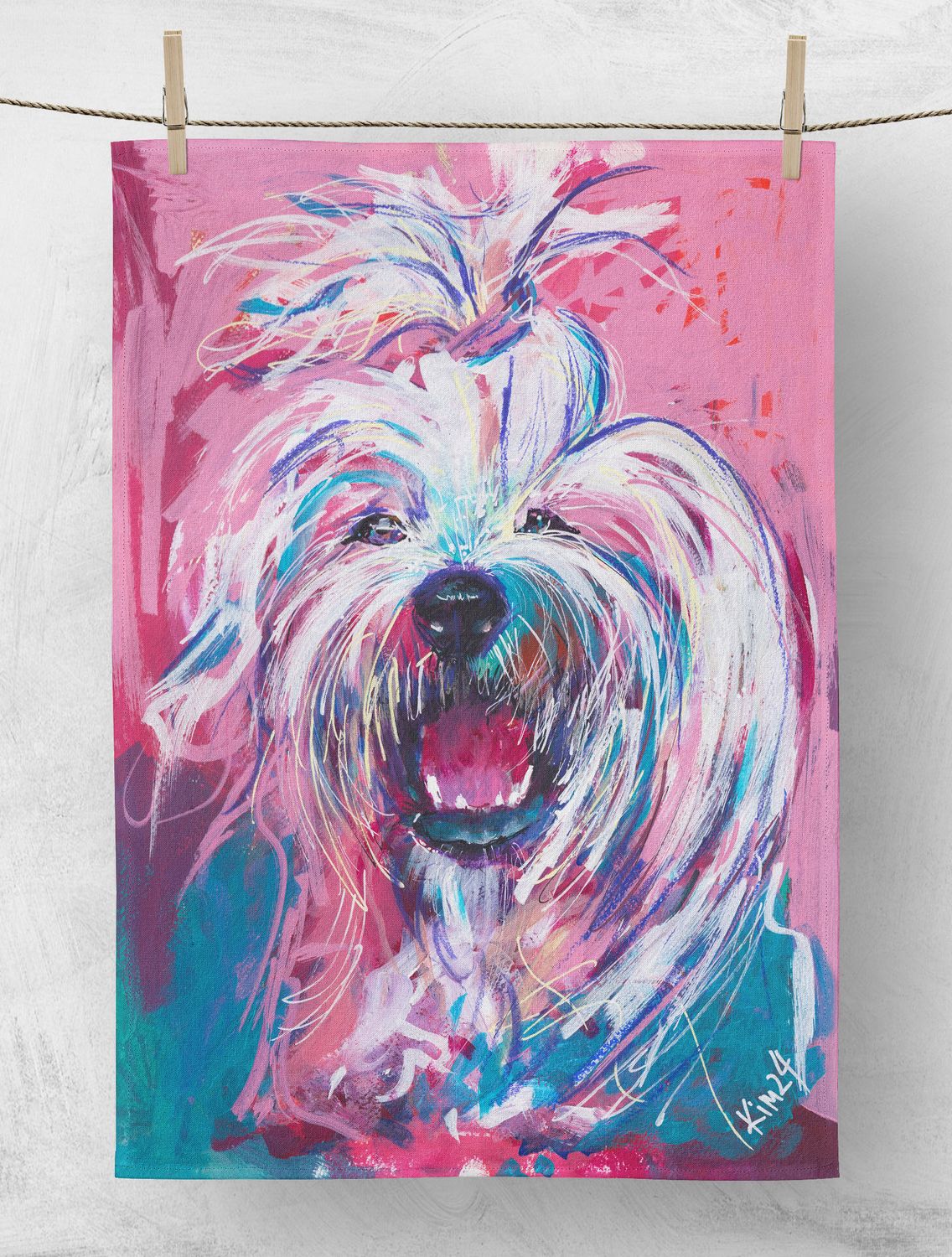 ScuzziMia Art - Mia Designer Tea Towel