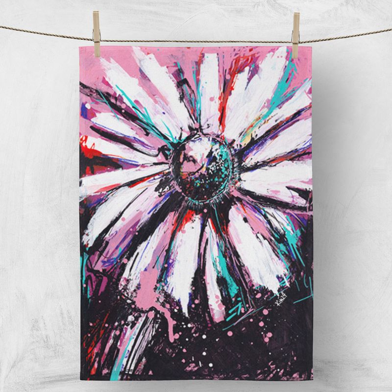 ScuzziMia Art - Pink Flower Tea Towel