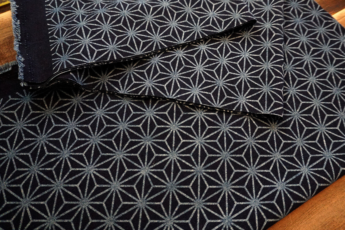 Asanoha & Indigo Dye Cotton Fabric