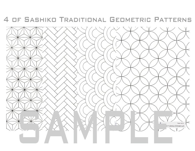 Sashiko Patterns / Letter Size Download Material in PDF.