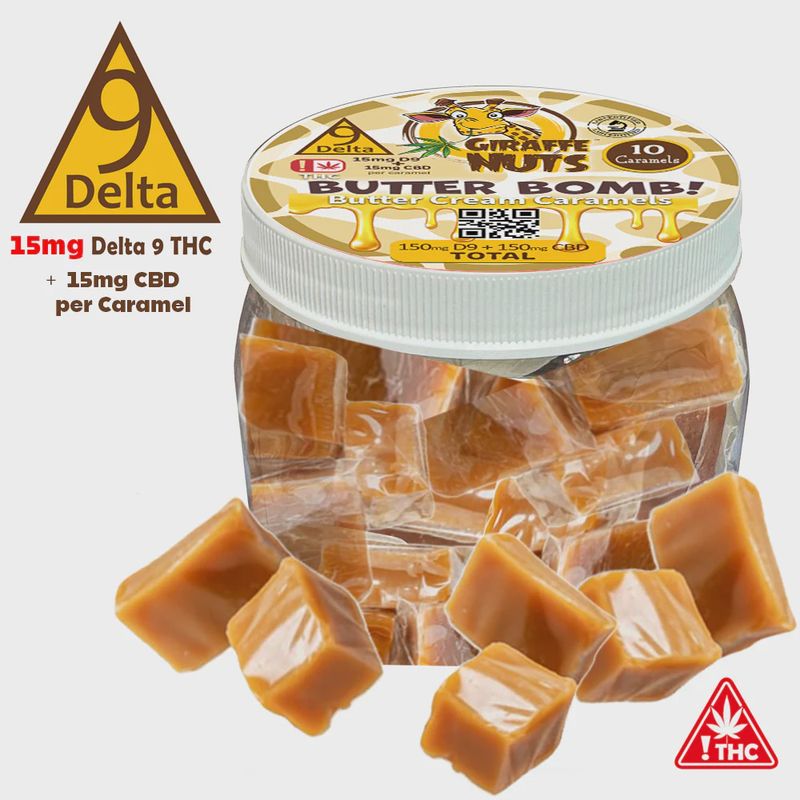 Delta 9 THC Butter Cream Caramels 25mg