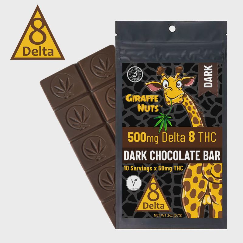 500mg Delta 8 THC - Dark Chocolate Bar