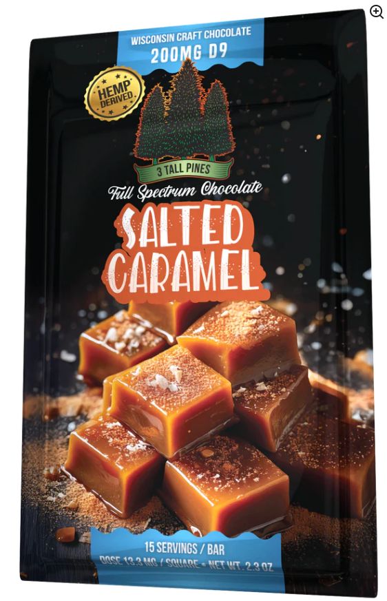 Delta 9 Chocolate Bar, Flavor: Salted Caramel