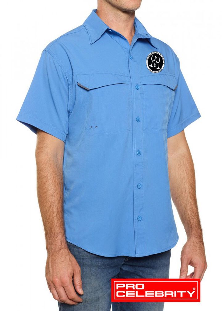 Light Blue Mens Fishing Shirt