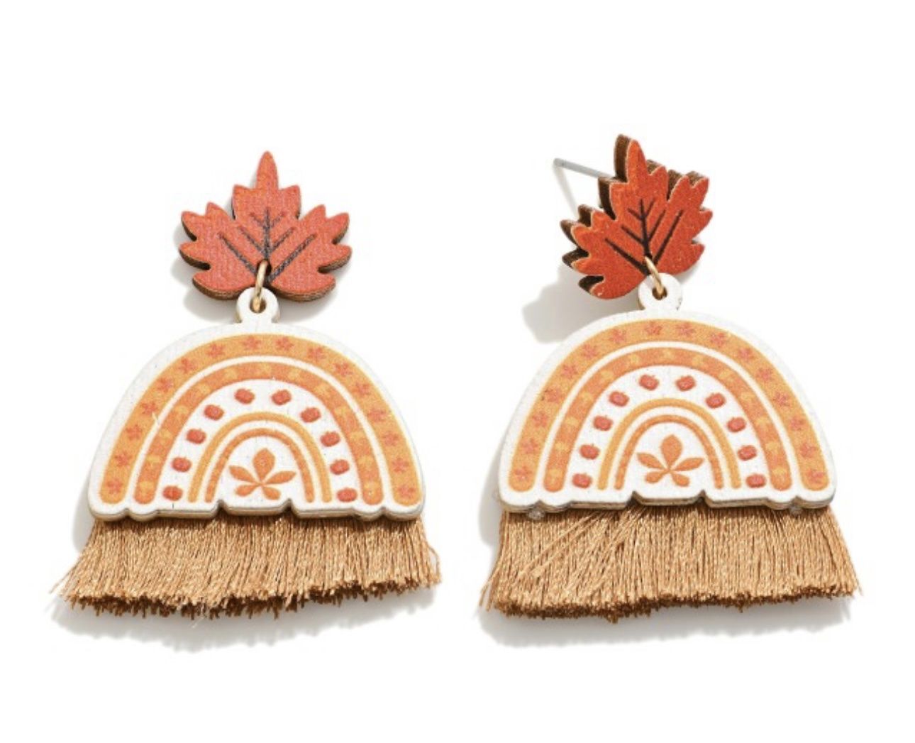 Wooden Arch Drop Earrings