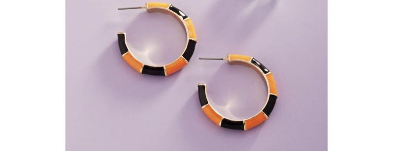 Halloween Color Block Hoop Earrings