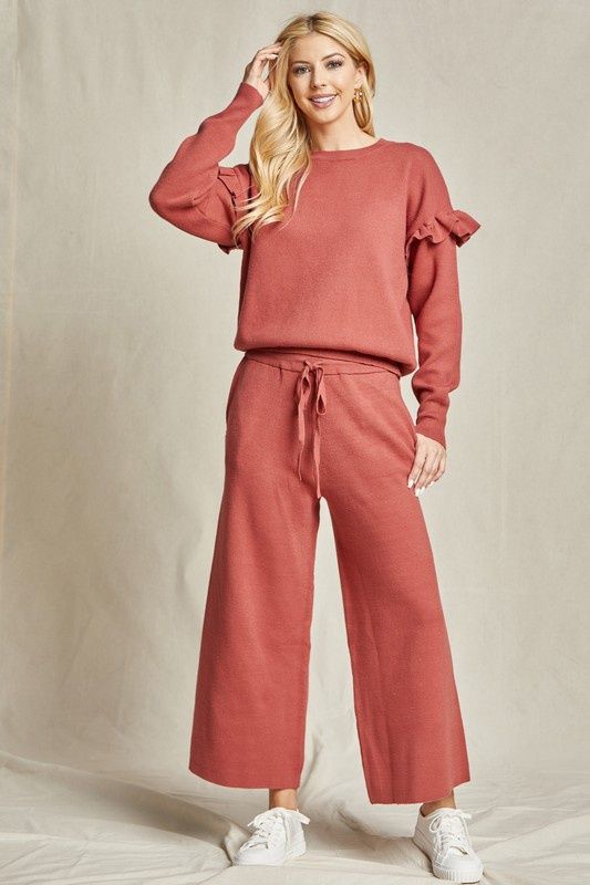 Solid Sweater Set
