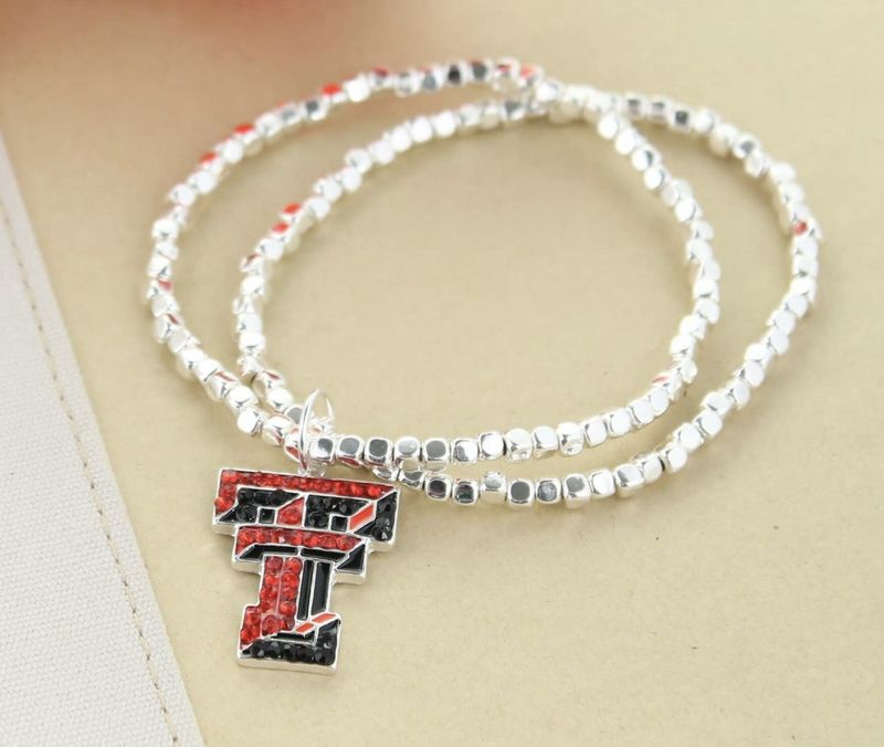 Texas Tech Crystal Logo Stretch Bracelet