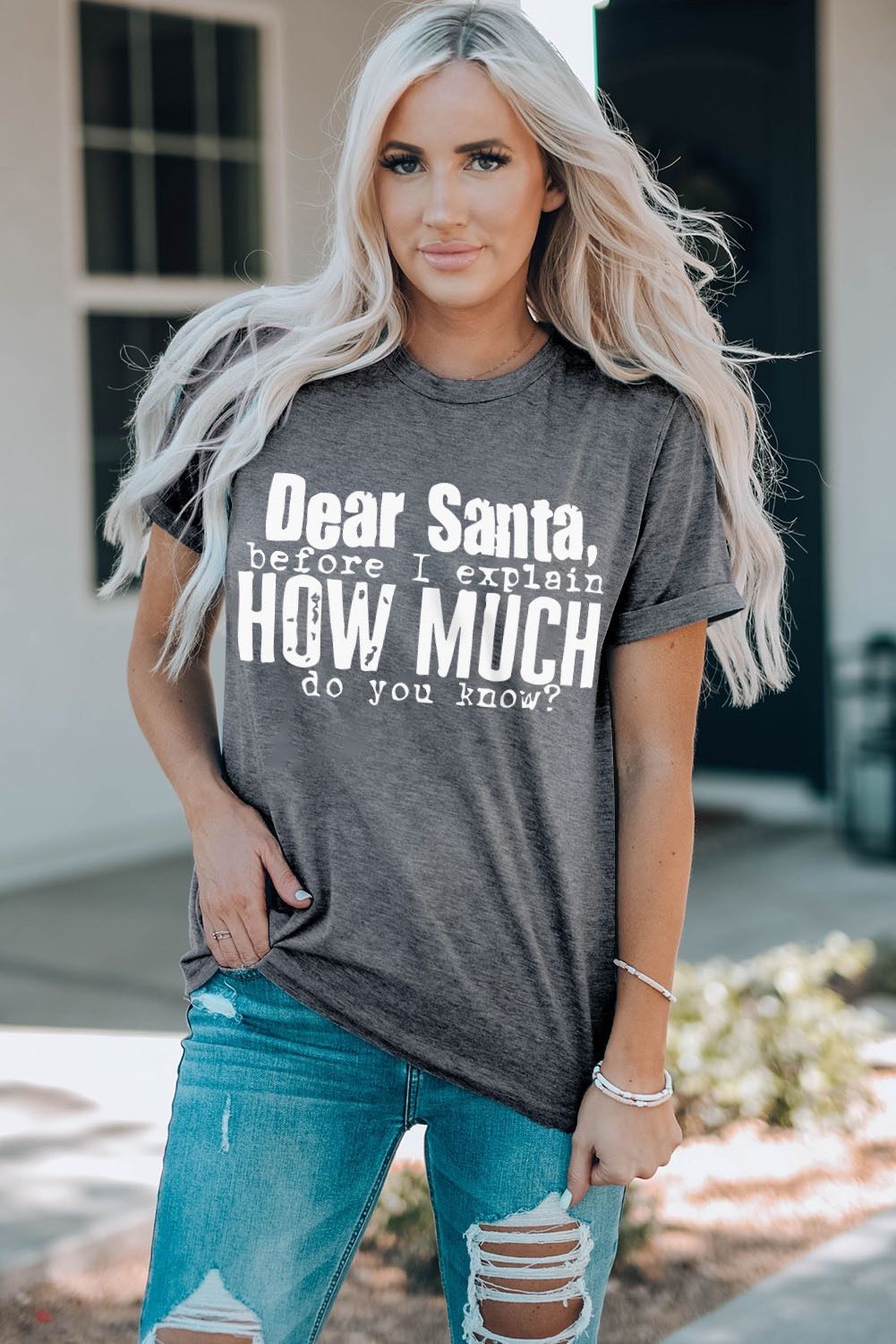 &quot;Dear Santa&quot; Graphic T-Shirt, Size: M