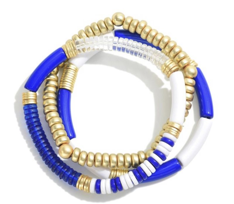 Set 3 Stretch Bracelet w/Multiple Bead Types