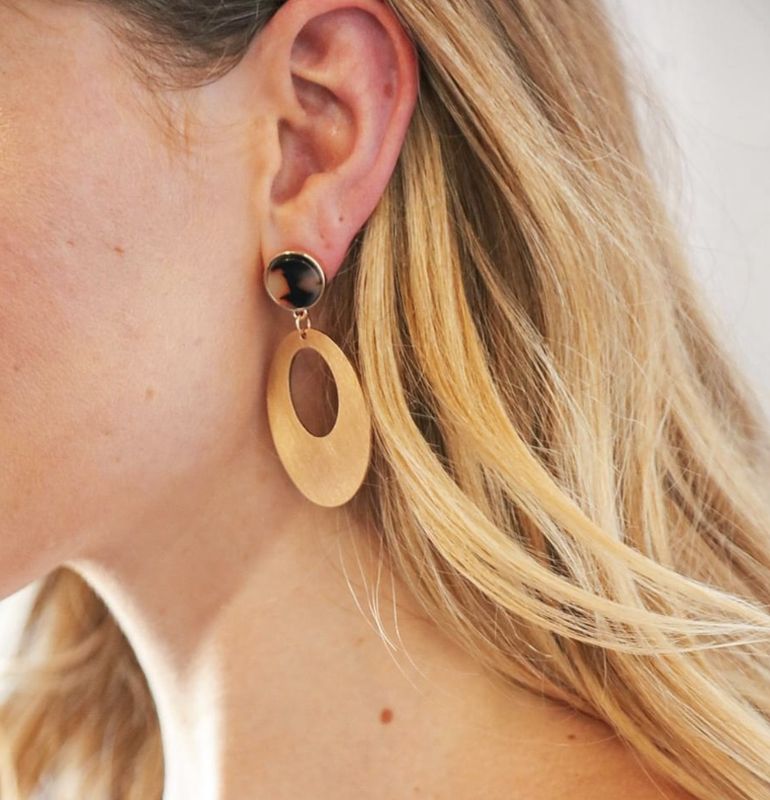 Oval Drop Earrings