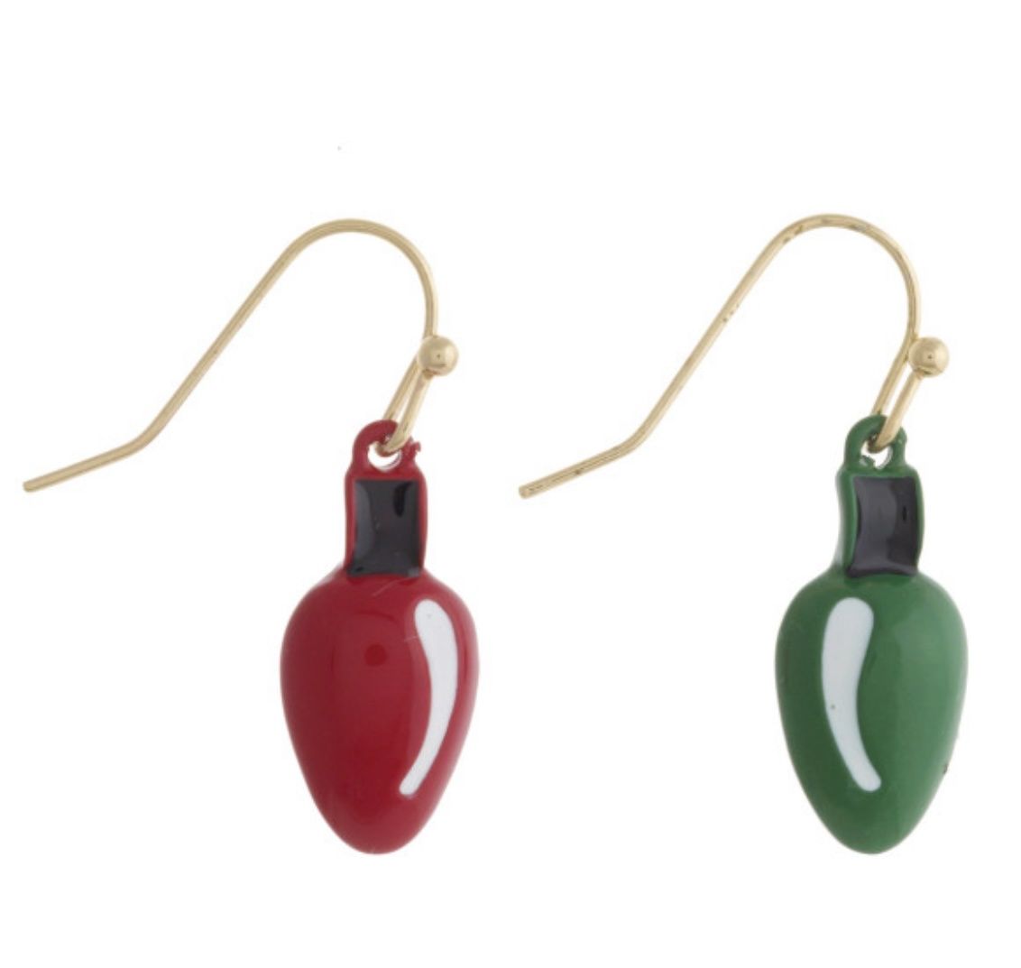 Christmas Light Bulb Dangle Earrings