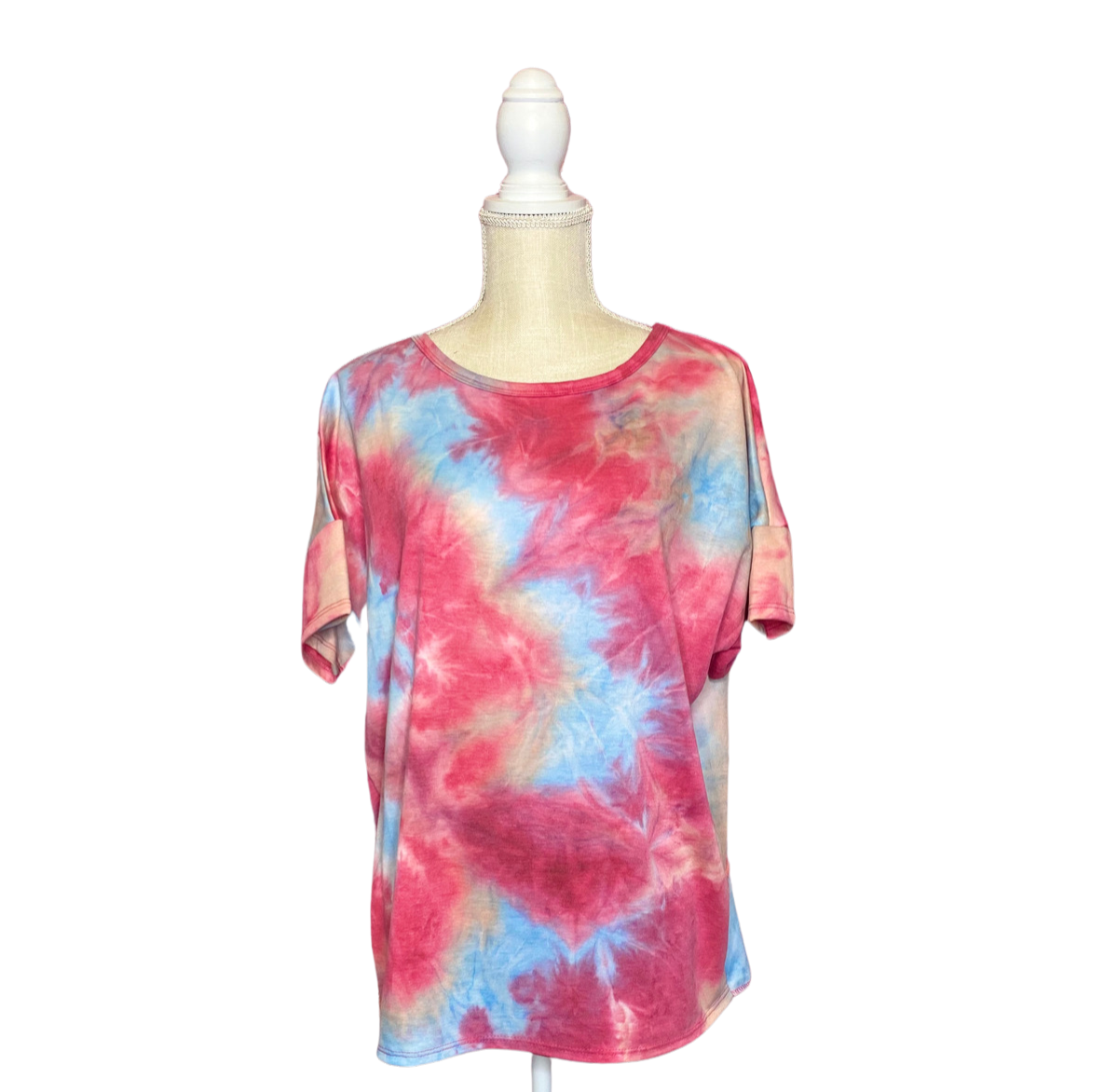 Fuchsia &amp; Blue Tie Dye Top, Size: S