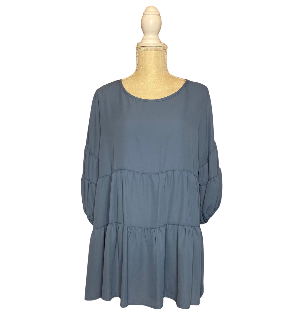 Bubble Sleeve Blouse, Size: S, Colour: Denim Blue