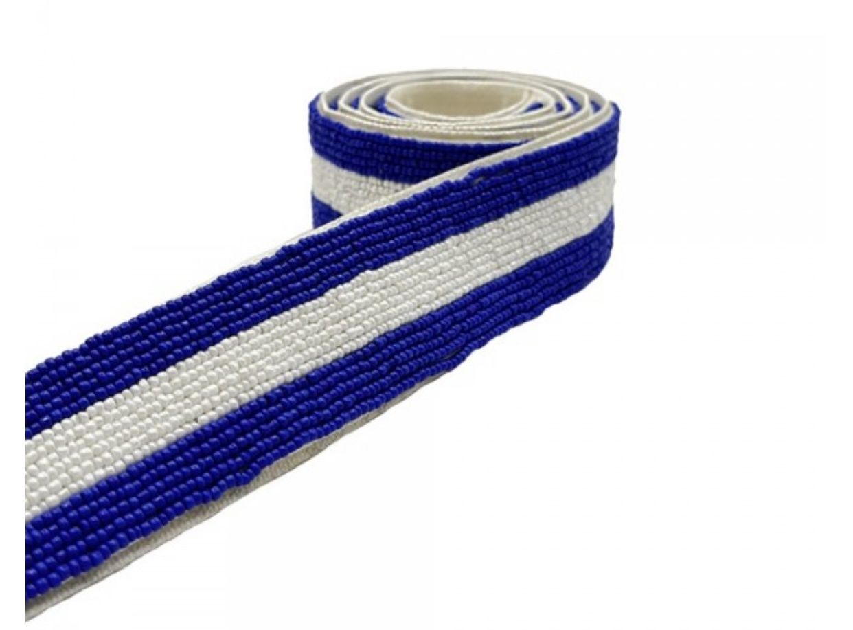 Beaded Accent Bag Strap, Colour: Blue