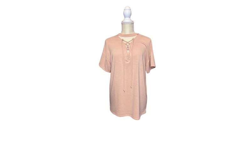 Rose Lace Up Knit Top