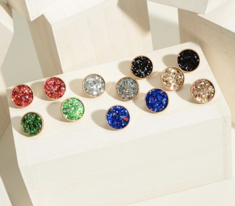 Glitter Stud Earrings