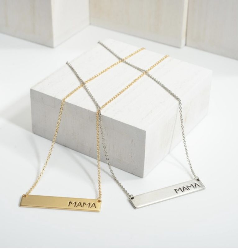 &quot;Mama&quot; Bar Pendant Necklace