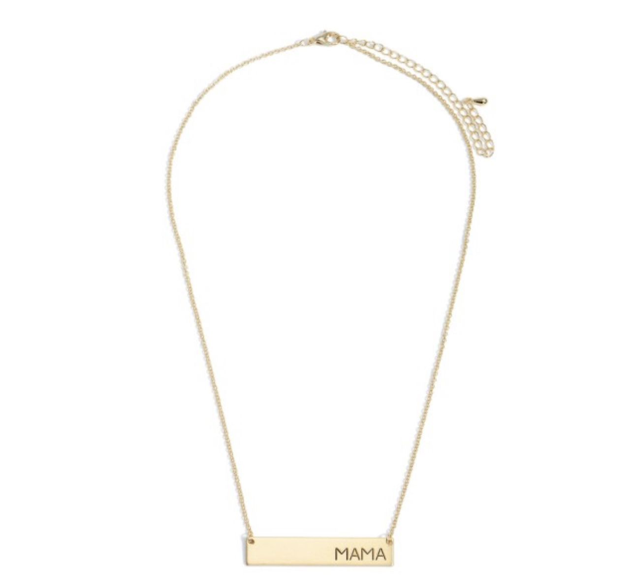 &quot;Mama&quot; Bar Pendant Necklace, Colour: Gold