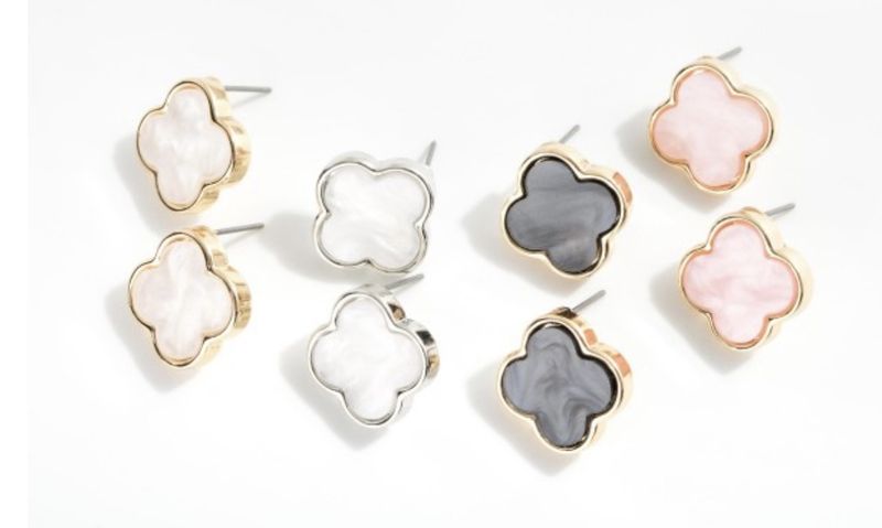 Pearlescent Clover Post Earrings