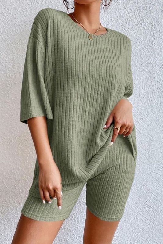 Ribbed Top &amp; Short Loungewear Sets