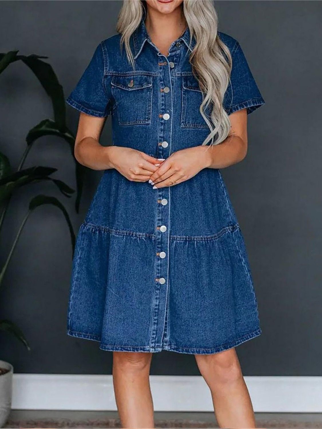 Denim Dress w/Pockets, Size: S