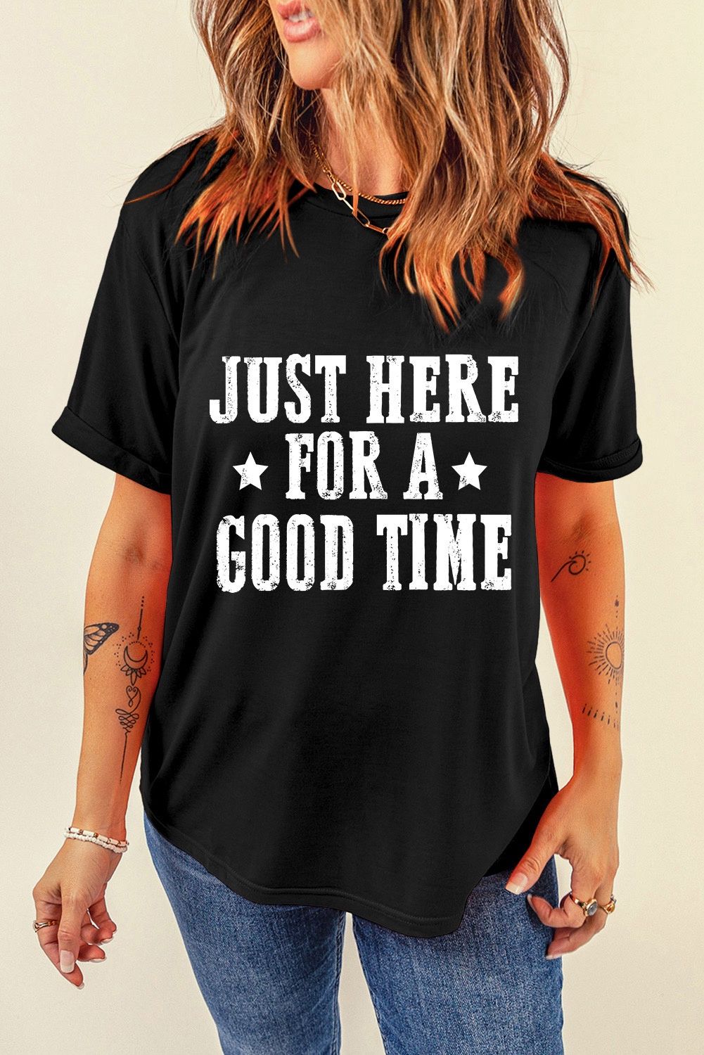 &quot;Just Here for a Good Time&quot; Graphic T-Shirt, Size: S