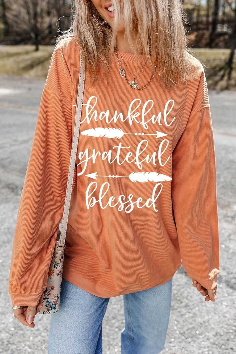 &quot;Thankful, Grateful, Blessed&quot; Lightweight Sweatshirt, Size: 2X