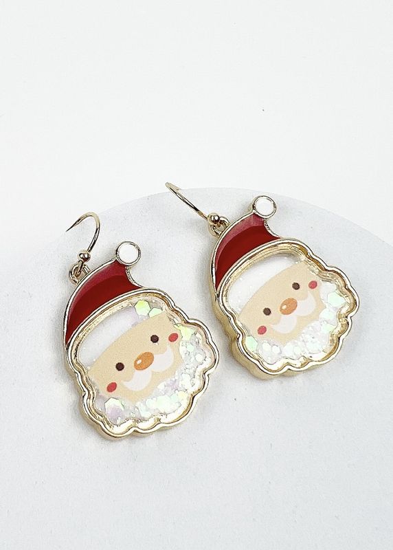 Santa Clause Glitter Shaker Earrings