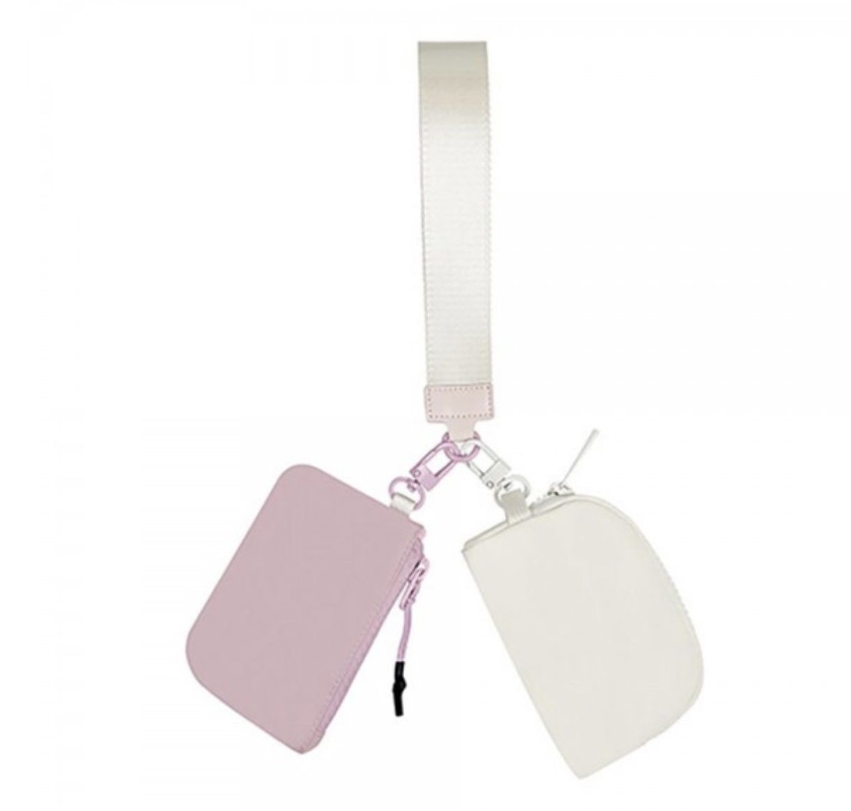 Two Pouch Wristlet, Colour: Pink/Ivory