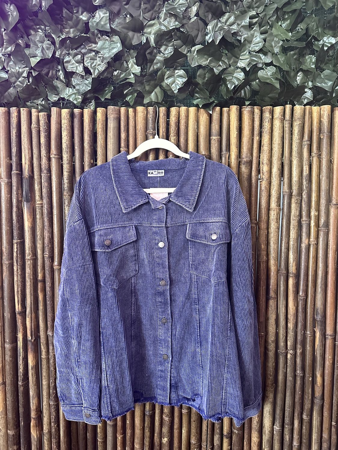 Navy Cropped Corduroy Shacket, Size: 2X