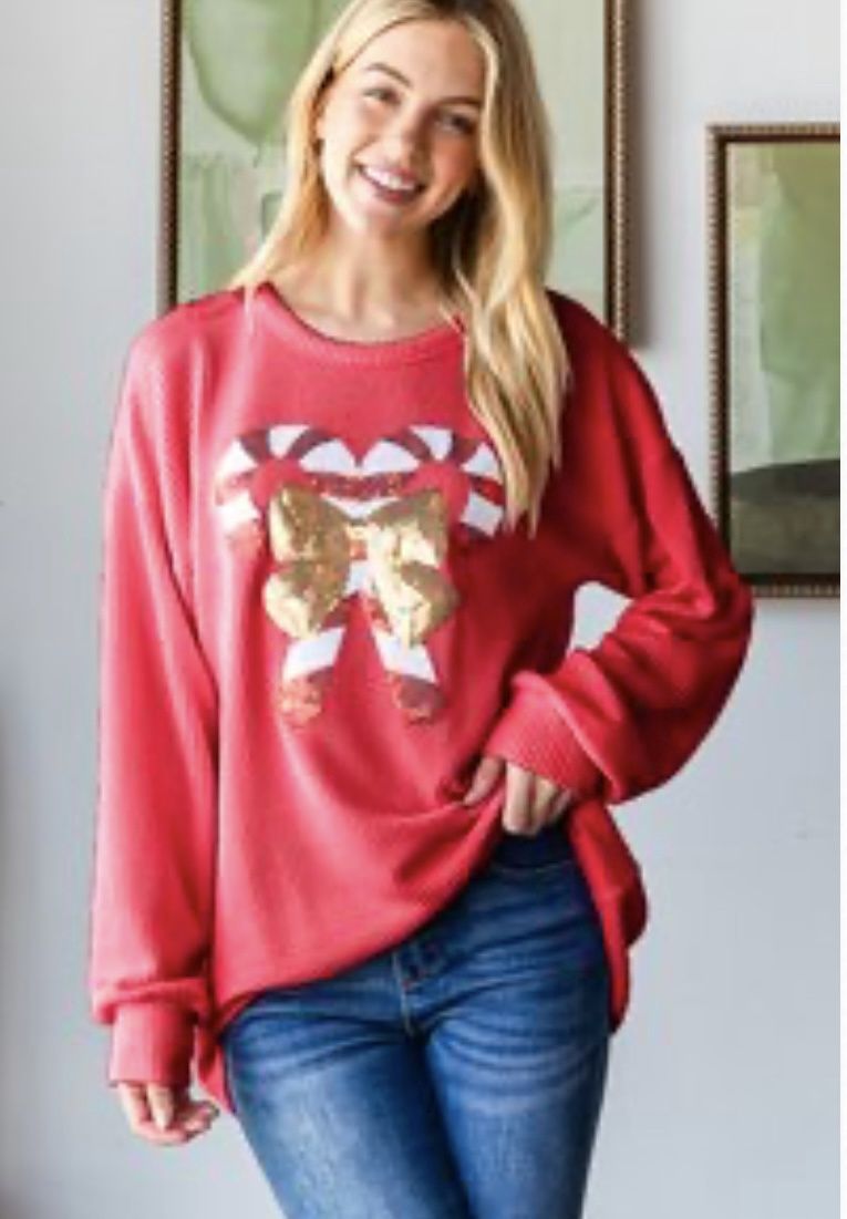 Red Candy Cane Long Sleeve