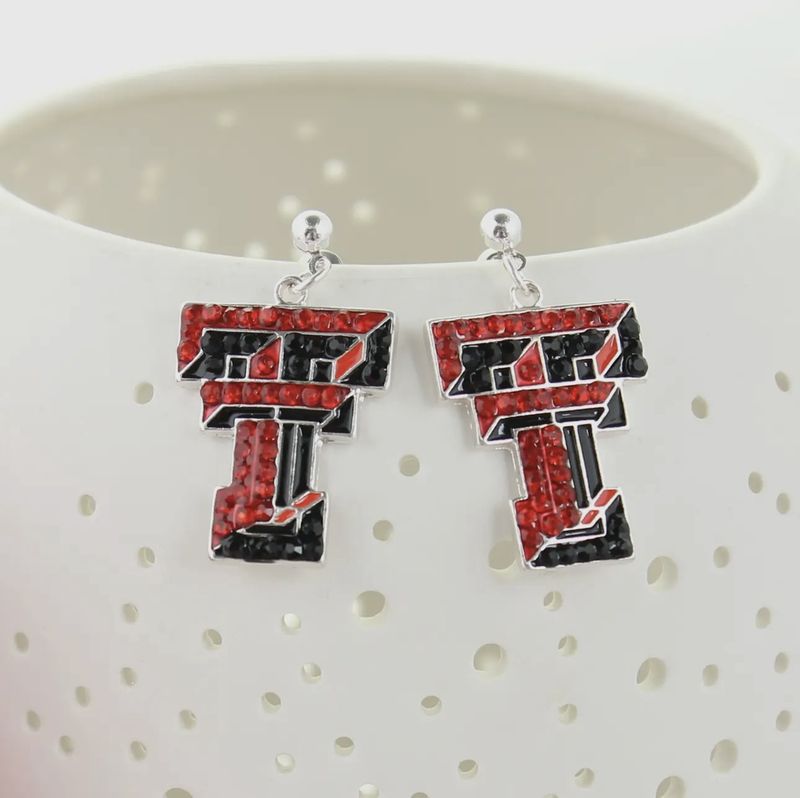 Texas Tech Crystal Earrings