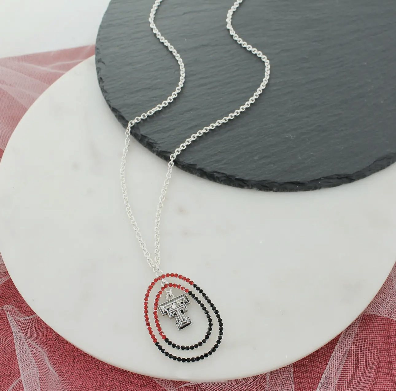 Texas Tech Crystal Loop Necklace