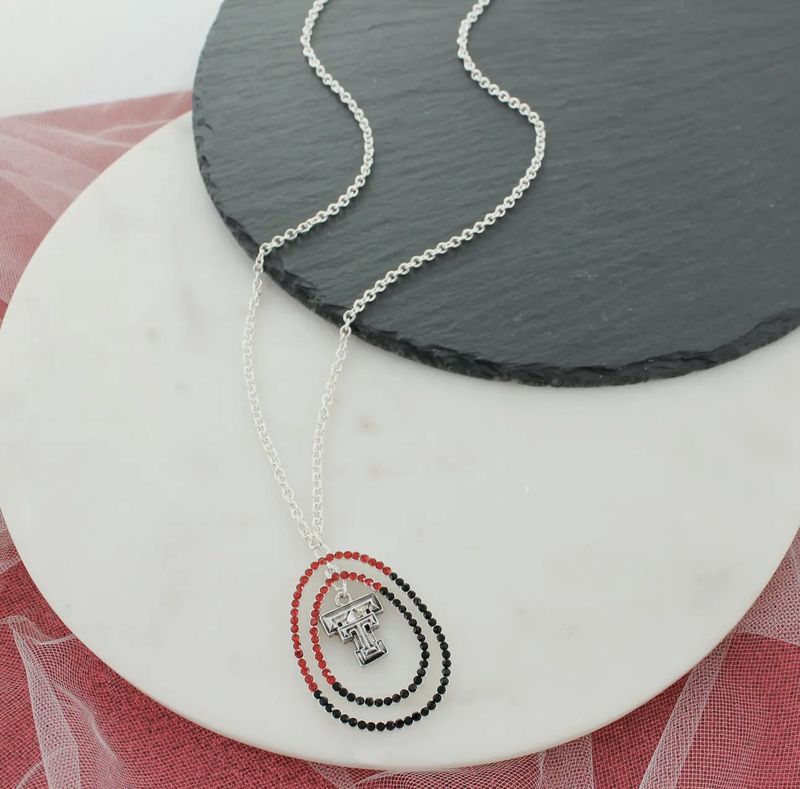 Texas Tech Crystal Loop Necklace