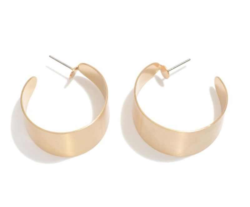 Chunky Metal Hoop Cuff Earrings, Colour: Gold