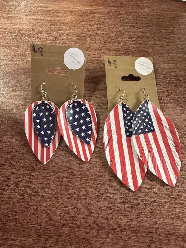 USA Flag Pattern Earrings