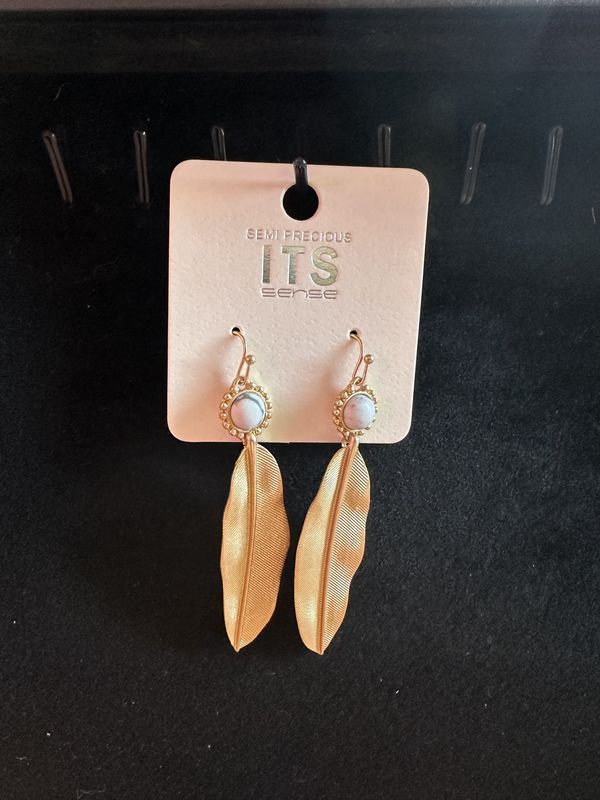 Metallic Leaf Drop Earring
