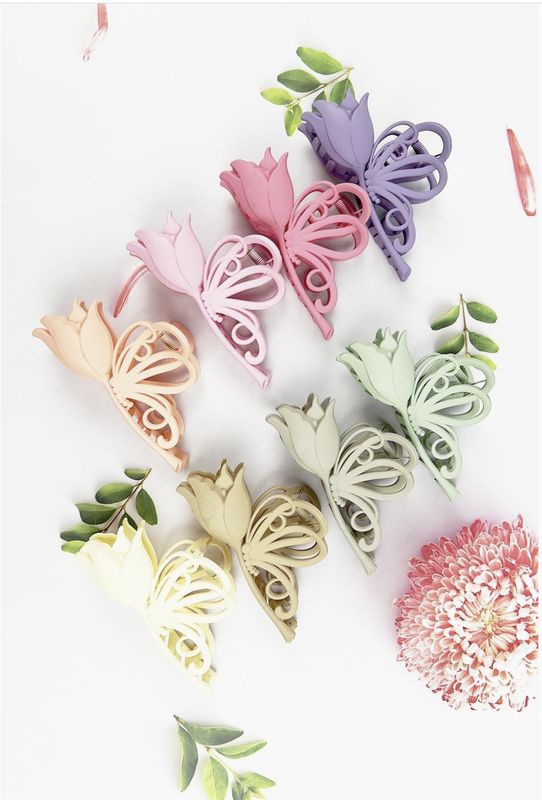 Matte Pastel Flower Hair Claw