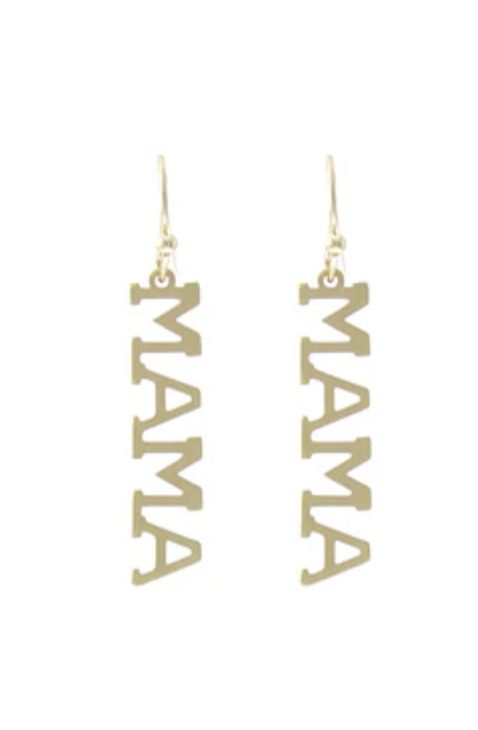 &quot;MAMA&quot; Fishhook Earrings