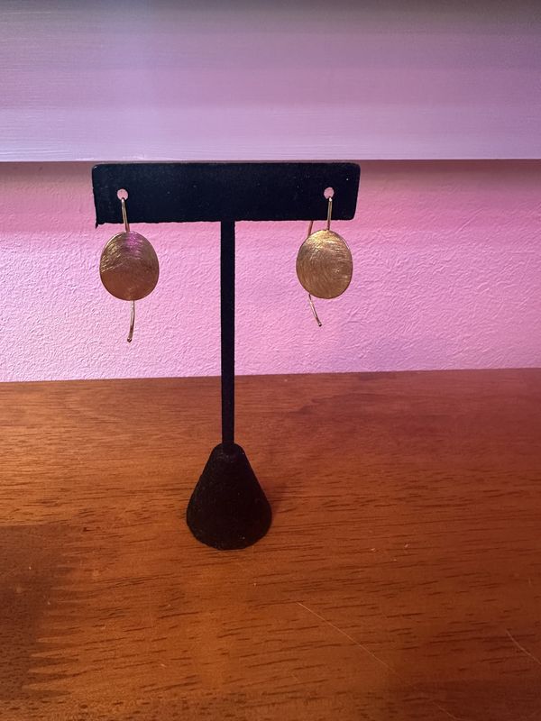Gold Circle Hook Earrings