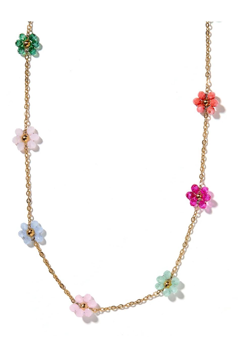 Multi Color Flower Necklace