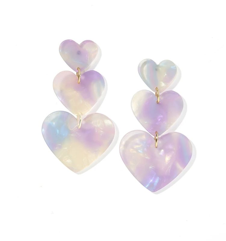 Lavender Skies Heart Earrings