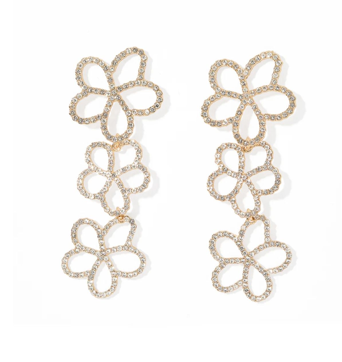3 Flower Dangle Earrings