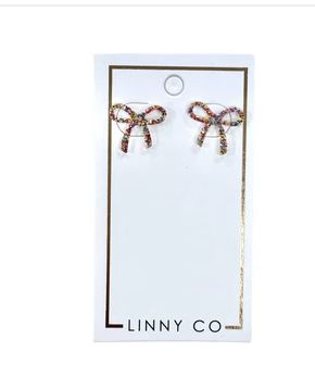 Multi Glitter Bow Earrings